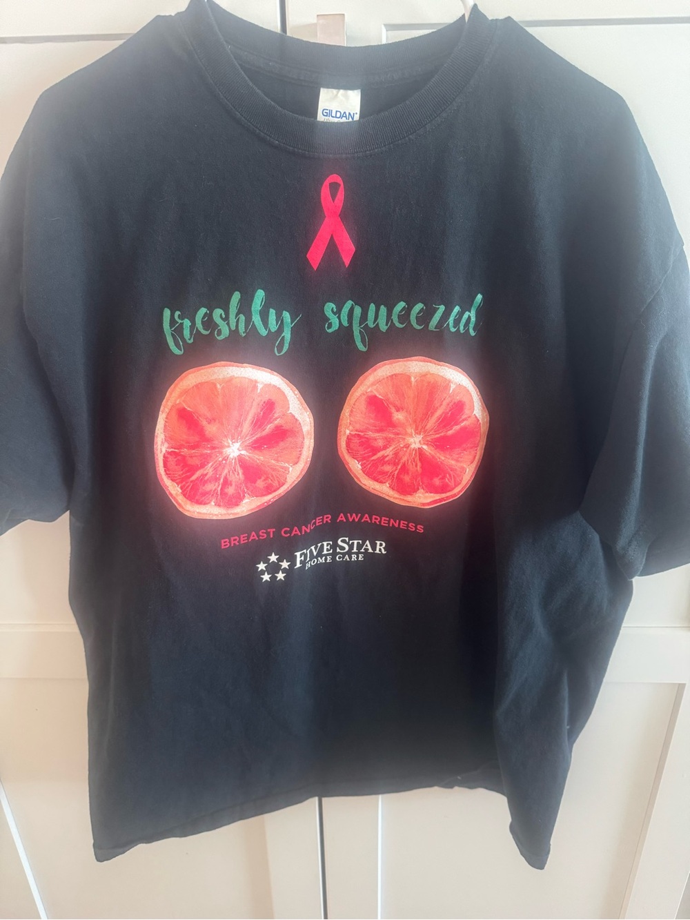 Gildan Kids Black 'Freshly Squeezed' Breast Cancer Awareness T-Shirt